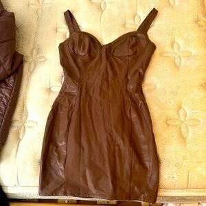 Brown Slip Bodycon Dress Naked Wardrobe